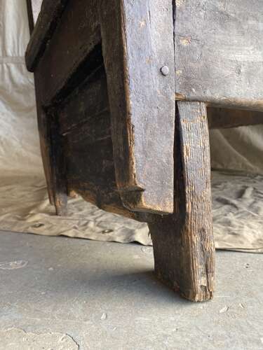 A unique Georgian antique pine folk art settle