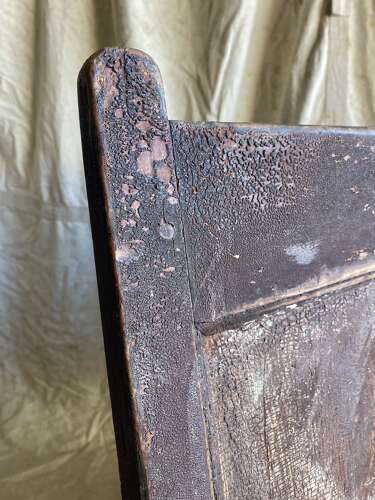 A unique Georgian antique pine folk art settle