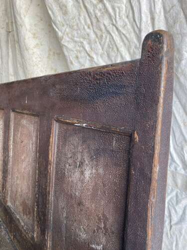 A unique Georgian antique pine folk art settle