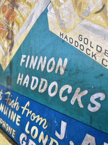 A large vintage English 1960s Ocean Swell fishmonger advertising showcard