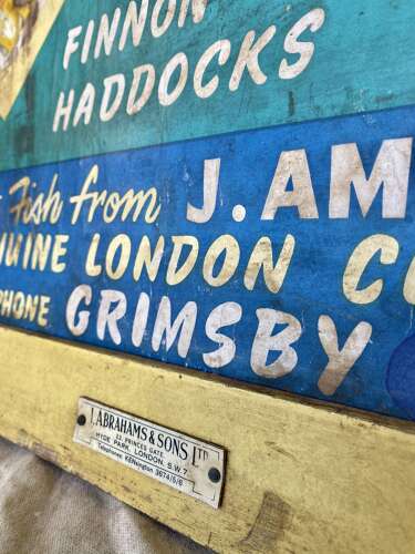 A large vintage English 1960s Ocean Swell fishmonger advertising showcard