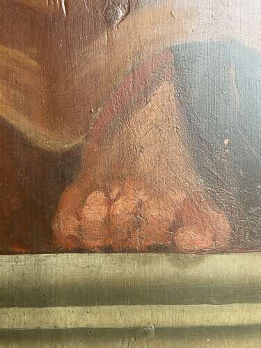 An 18th century antique ecclesiastical painted wooden panel of Saint Andrew the Apostle