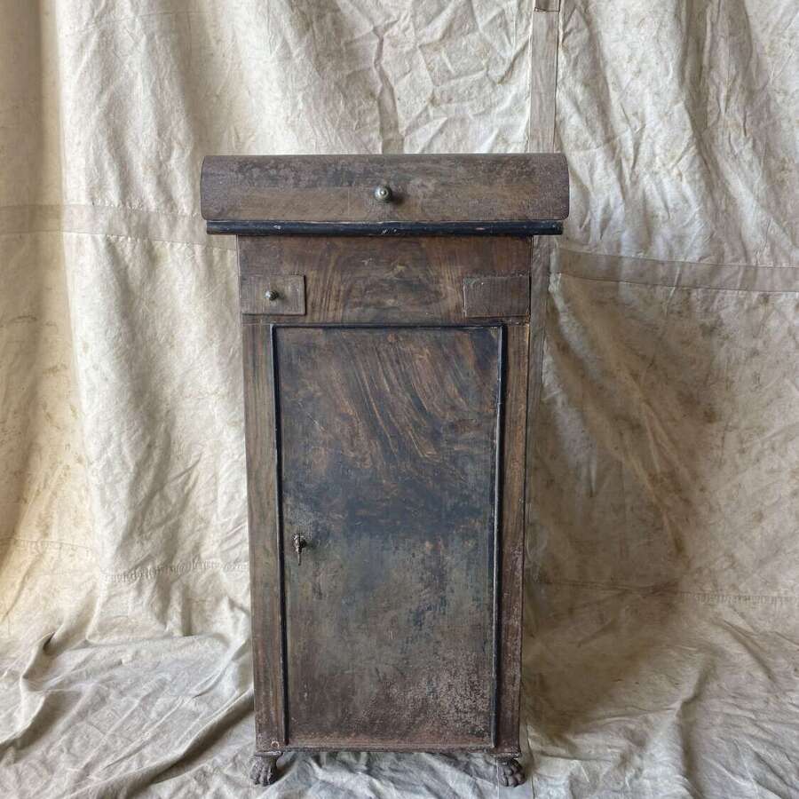 A Victorian antique scumble painted metal campaign washstand