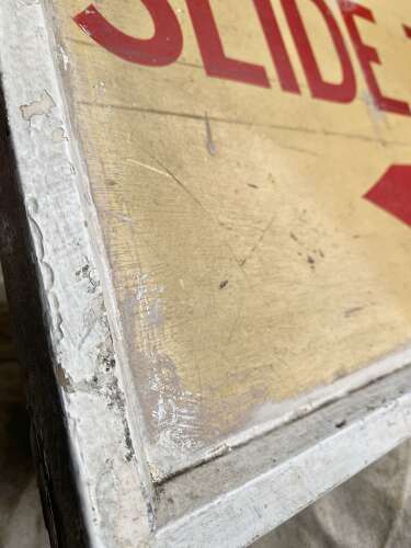 A 1950s vintage hand painted wooden banana factory sign