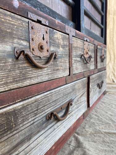 A Japanese Meiji period antique Tansu chest