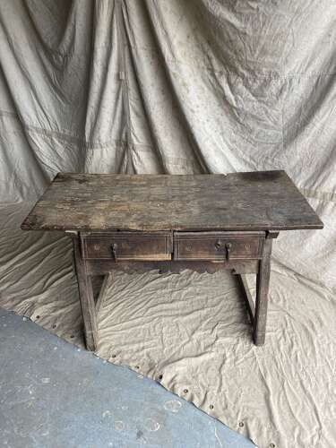 A primitive 18th century antique Spanish oak console table