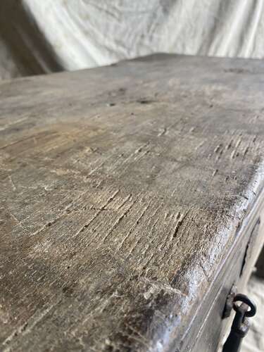 A primitive 18th century antique Spanish oak console table