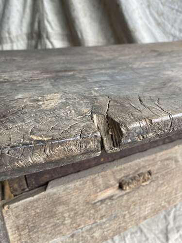 A primitive 18th century antique Spanish oak console table