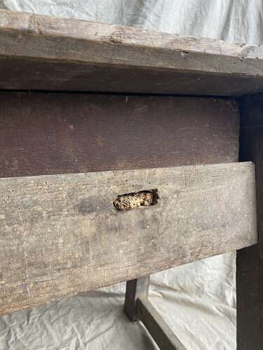 A primitive 18th century antique Spanish oak console table