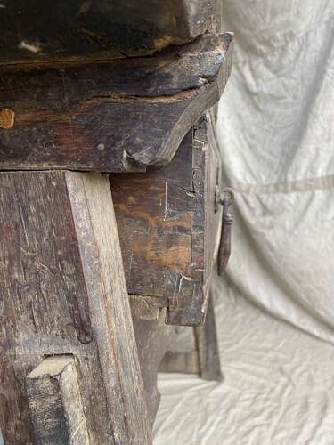 A primitive 18th century antique Spanish oak console table