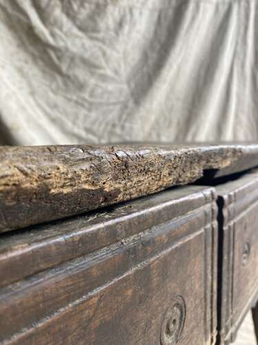 A primitive 18th century antique Spanish oak console table