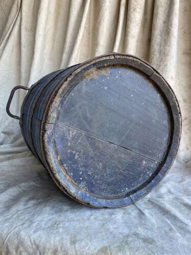 A large rustic Welsh antique coopered bucket