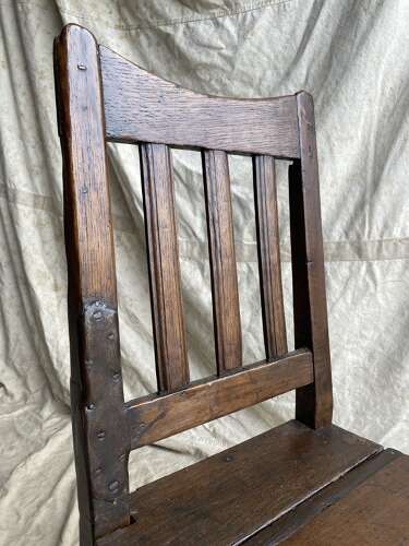 A Georgian primitive Irish oak antique farmhouse chair