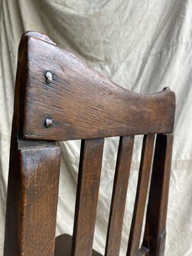 A Georgian primitive Irish oak antique farmhouse chair