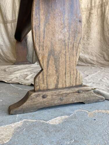 A long early 19th century antique elm bench