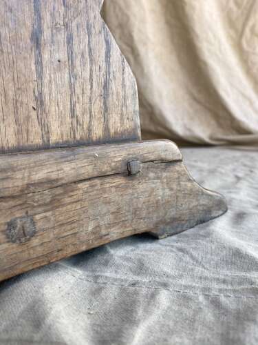 A long early 19th century antique elm bench