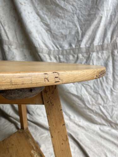 An uncommon Irish 19th century antique pine tavern cricket table