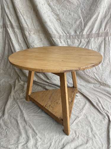 An uncommon Irish 19th century antique pine tavern cricket table