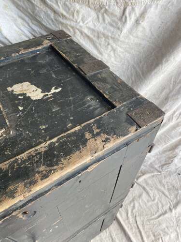 An interesting pair of late 19th century antique pine campaign packing case cupboards