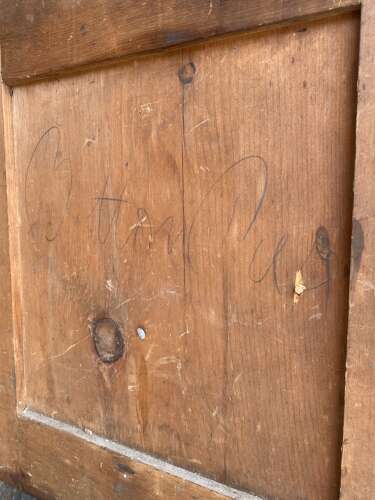 An interesting pair of late 19th century antique pine campaign packing case cupboards