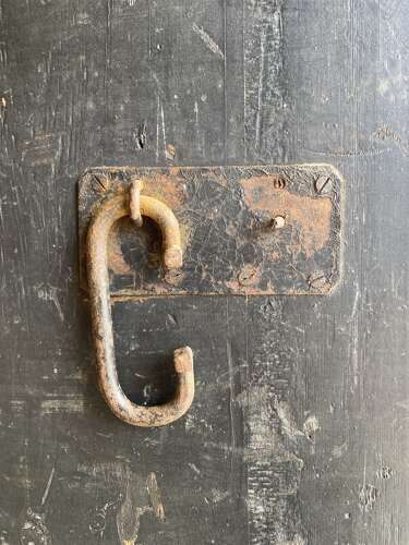 An interesting pair of late 19th century antique pine campaign packing case cupboards