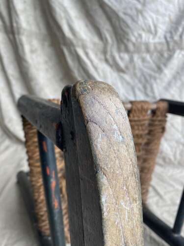 An unusual and rare antique 19th century vernacular Irish Sugan rocking chair