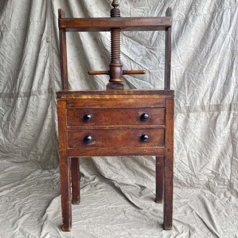 A Victorian antique mahogany and pine country house linen or book press
