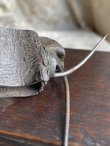 A rare cased set of antique early 19th century cock fighting spurs