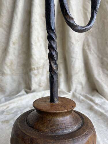 An antique 18th century Welsh wrought iron rushlight