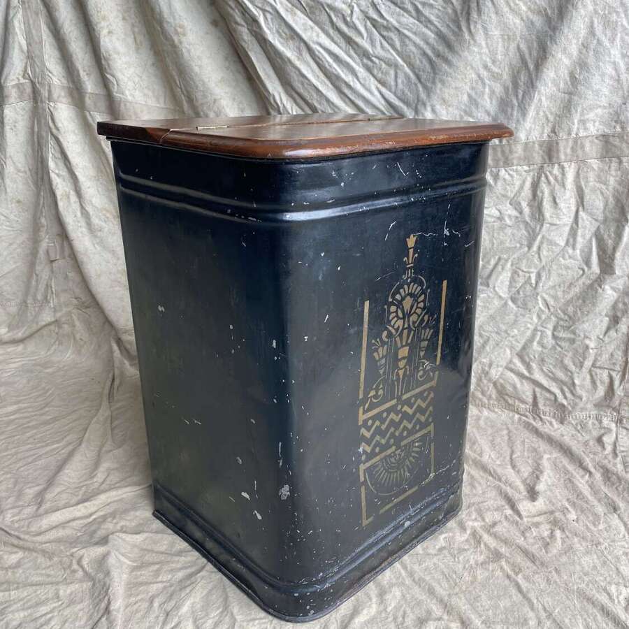 A large 19th century antique toleware shop tea bin caddy