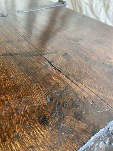 A rare Elizabeth I 16th century antique West Country boarded oak chest