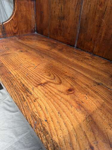 A Georgian Welsh antique pitch pine settle