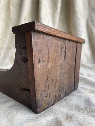 A primitive early 19th century antique Welsh vernacular oak candle / soap box