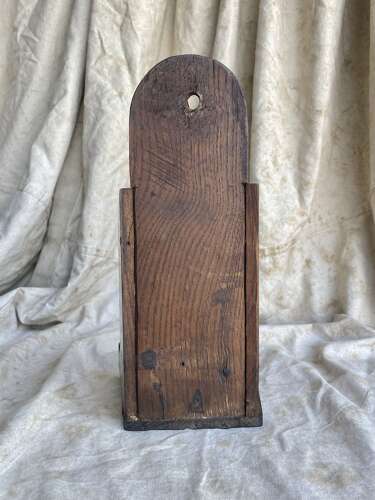 A primitive early 19th century antique Welsh vernacular oak candle / soap box