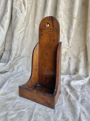 A primitive early 19th century antique Welsh vernacular oak candle / soap box