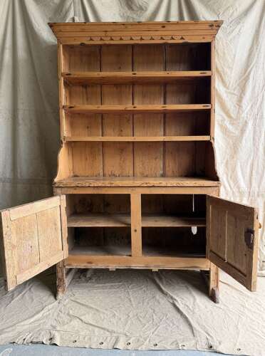 A 19th century Irish pine one piece antique dresser