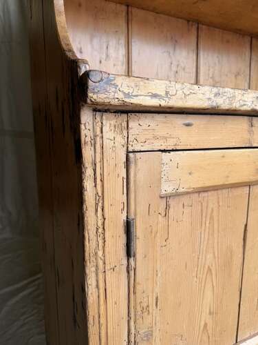 A 19th century Irish pine one piece antique dresser