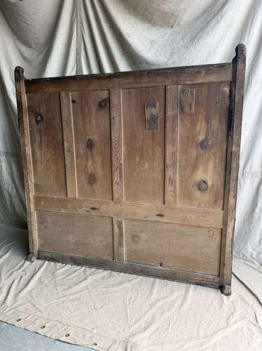 A Georgian Welsh antique elm and pine settle in original painted finish