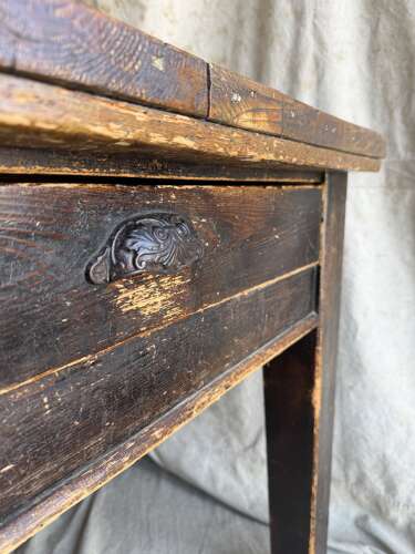An impressive Victorian 8ft antique English pine kitchen harvest table
