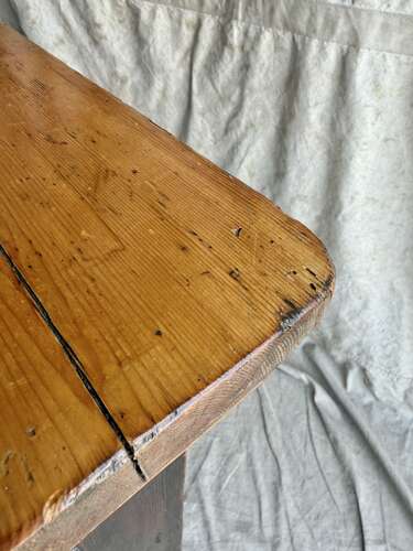 An impressive Victorian 8ft antique English pine kitchen harvest table