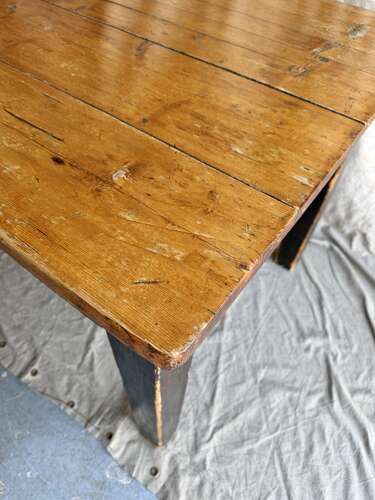 An impressive Victorian 8ft antique English pine kitchen harvest table