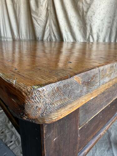 An impressive Victorian 8ft antique English pine kitchen harvest table
