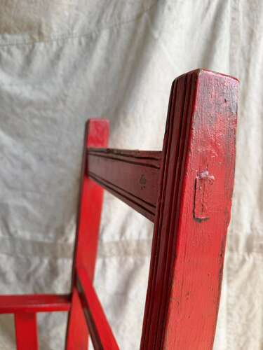 A 19th century antique painted pine Irish vernacular deep seat armchair