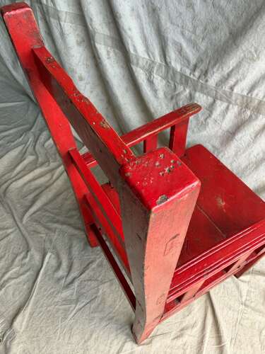 A 19th century antique painted pine Irish vernacular deep seat armchair