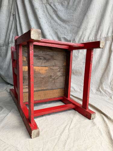 A 19th century antique painted pine Irish vernacular deep seat armchair