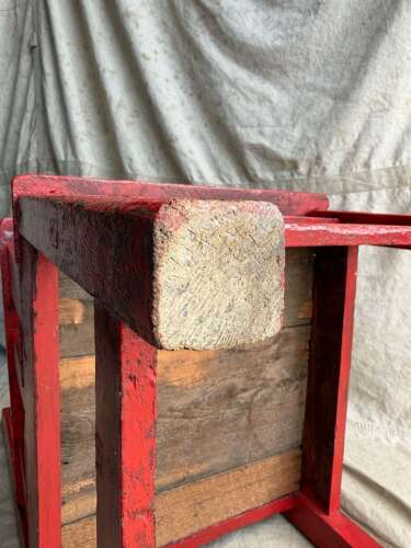 A 19th century antique painted pine Irish vernacular deep seat armchair
