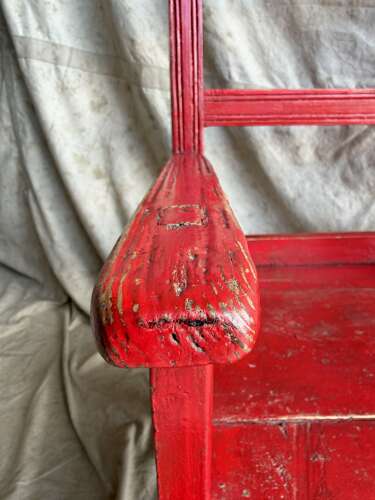 A 19th century antique painted pine Irish vernacular deep seat armchair