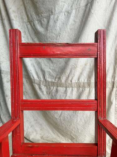 A 19th century antique painted pine Irish vernacular deep seat armchair