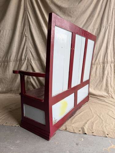 A traditional Welsh 19th century antique painted box settle