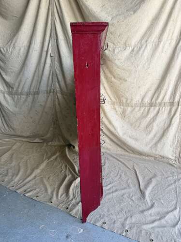 An antique 19th century Welsh painted pine wall hanging plate rack